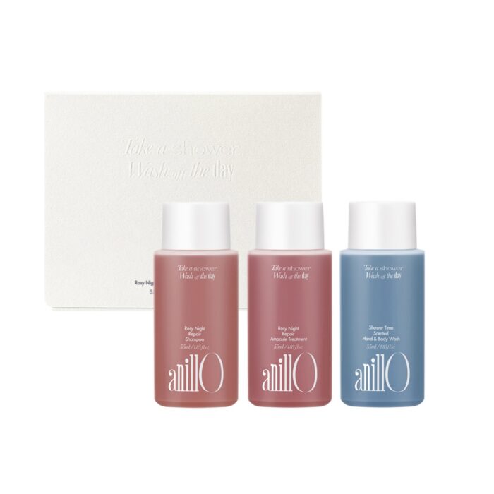 Набір для тіла ANILLO Rosy Night & Shower Time Travel Shower Kit 55 мл * 3 шт - Зображення 1
